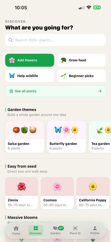 Discover screen